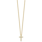 Cheryl M Sterling Silver Gold-plated Polished CZ Latin Cross Necklace